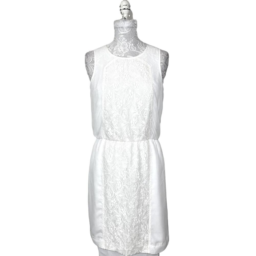 Chic par by Jacob Lace Panel Front Sheath Dress White Women 4 NWT Bridal Shower